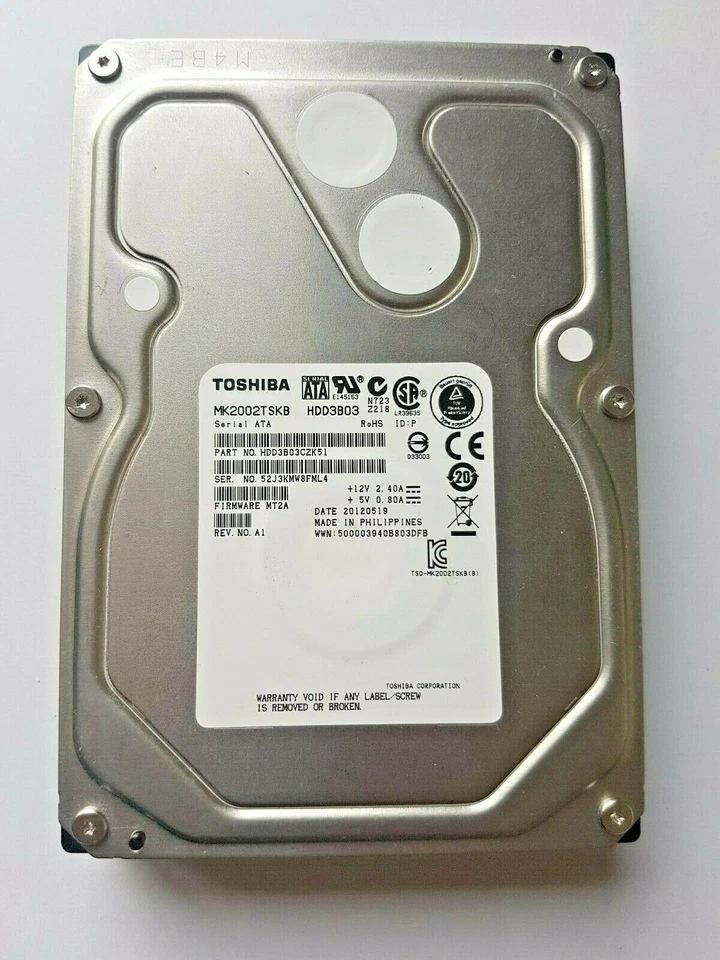 MK2002TSKB for Parts, Data Recovery, Spare Parts Data Recovery - Image 1 of 1