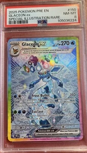 Glaceon ex 150/131 Prismatic Evolutions Holo PSA 8 - Imagen 1 de 2