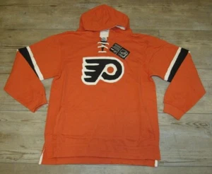 Philadelphia Flyers CCM Vintage Style Lace-up Jersey Hoodie Jacket Youth Large - Picture 1 of 3
