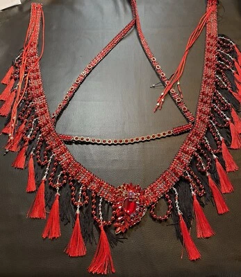 Araber Showhalfter- Set ,Pferdeschmuck Rot, Extra Breit, Pferd - Bild 1 von 4