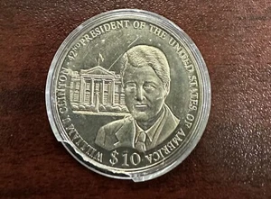 American Mint Presidents of USA Bill Clinton $10 Liberia Coin Uncirculated - Picture 1 of 2
