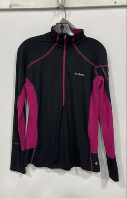 Columbia Womens Black Pink Omni Heat Thermal Comfort Quarter Zip Jacket Size L - Image 1 of 4