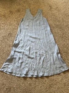 Crown Linen Designs Maxi Blau 100% Leinen Kleid XL - Bild 1 von 8