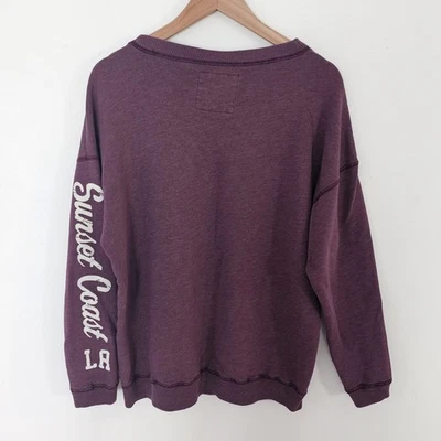 Y2k Hollister CA Crew Neck Sweater Sz M Purple Pullover Comfy - Image 1 of 4