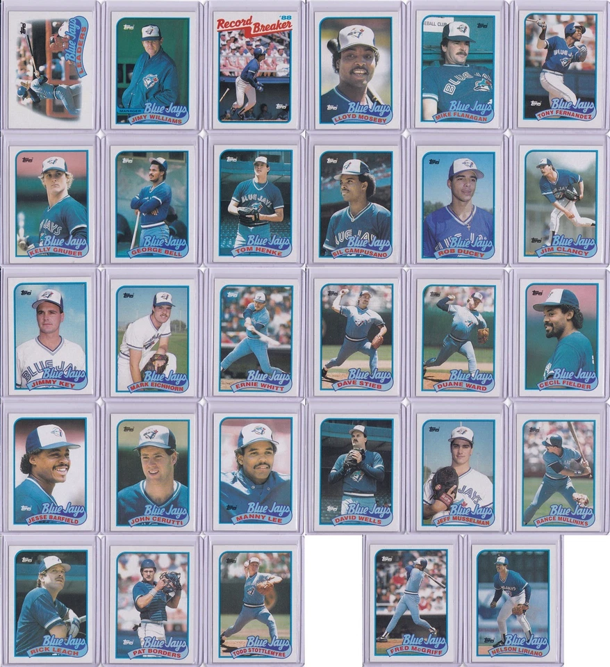 Toronto Blue Jays 1989 Topps Baseball Team Set 29 cards - Image 1 of 4