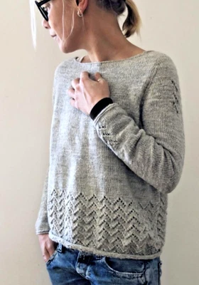 Knitting Pattern copy Ladies lace detail hem 4ply sweater 34-62"   1159J - Image 1 of 4