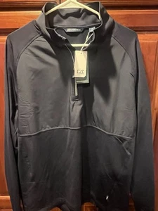 Cutter&Buck Stretch Eco Quarter Zip Mens Pullover Black Size Large NWT - Picture 1 of 12