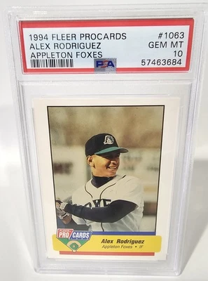 1994 Fleer Procards #1063 Alex Rodriguez Appleton Foxes PSA 10 - Image 1 of 2