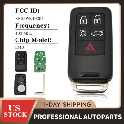 Para Volvo 10-17 XC60 08-16 XC70 Entrada sin llave Control remoto Coche Llavero Foto 1 de 4