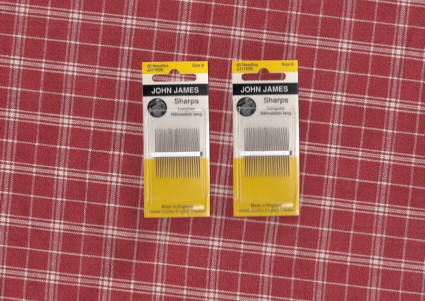2 Packages John James Sharps Needles - Size 8 ( 20 needles per package ) - Image 1 of 1