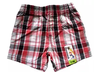 New Garanimals Red Plaid Shorts Cotton elasticated waist Baby Boys 0-3 months - Picture 1 of 1