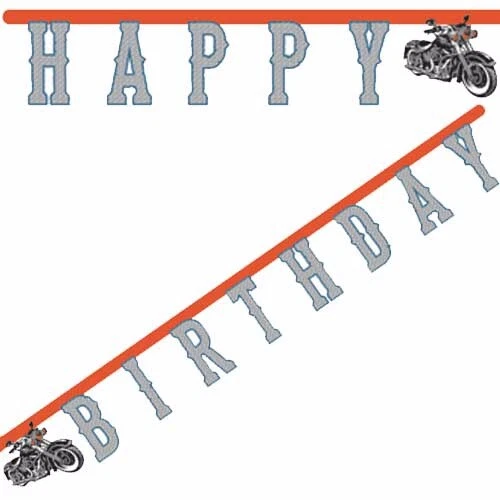 Cycle Shop "Happy Birthday" Metallic Letter Banner Decoration - Children's Party - Image 1 of 1