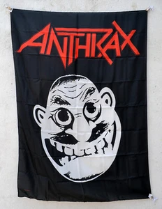 Póster de ántrax bandera no hombre con licencia hecho en italia tapiz nuevo de lote antiguo - Imagen 1 de 3