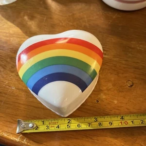 Rainbow Heart Shaped Trinket Box - Picture 1 of 3