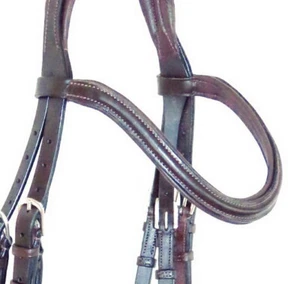 FSS Curve Shape Browband Comfort Padded Raised U WAVE Patent Matt Leather NEW - Picture 1 of 2