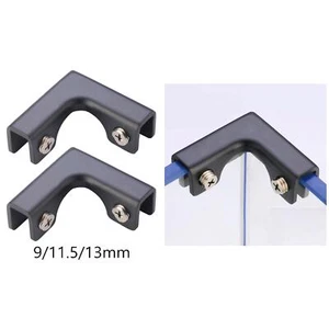 2Pcs Glass Fixing Clip Glass Fixing Clamp Clear 2 Way DIY Corner Guards Glass - Picture 1 of 17