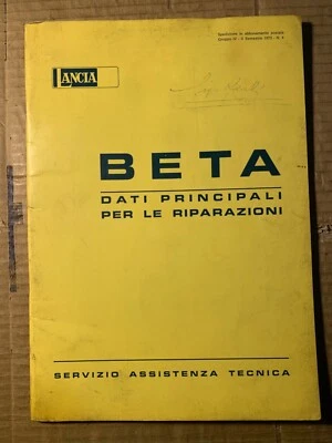 Dati principali per le riparazioni Lancia Beta berlina - Immagine 1 di 2