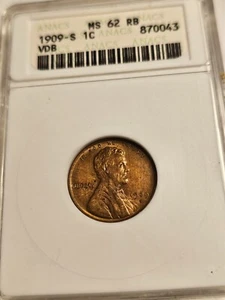 1909 S VDB MS62 RB ANACS - Picture 1 of 4