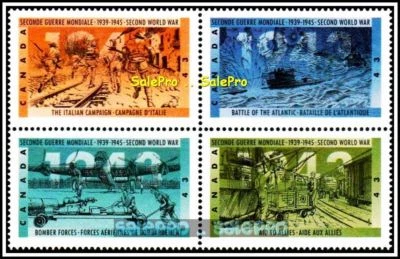 CANADA 1993 CANADIAN WWII WORLD WAR 1943 MINT FV FACE $1.72 MNH STAMP SET BLOCK - Image 1 of 3