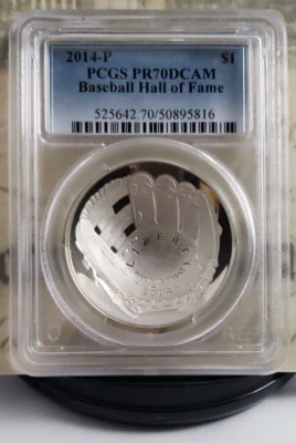 2014-P Baseball Hall of Fame Commemorative Silver Dollar - PCGS PR70DCAM - 5816 - Image 1 of 4
