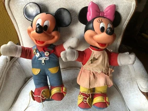 Mattel Mickey Minnie Mouse PA-60 Doll Posable 15” Stand Plush Vintage - Picture 1 of 12