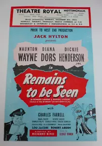 Diana Dors Dickie Henderson Nottingham Theatre Flyer 1952 Pre London Tryout - Picture 1 of 2