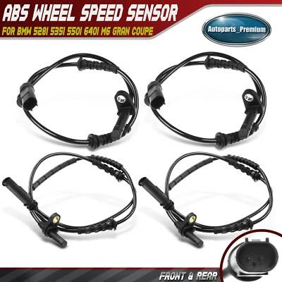 4x Sensor de Velocidade de Roda ABS Frontal e Traseiro para BMW 528i 535i 550i 640i M6 Gran Coupe - Imagem 1 de 4
