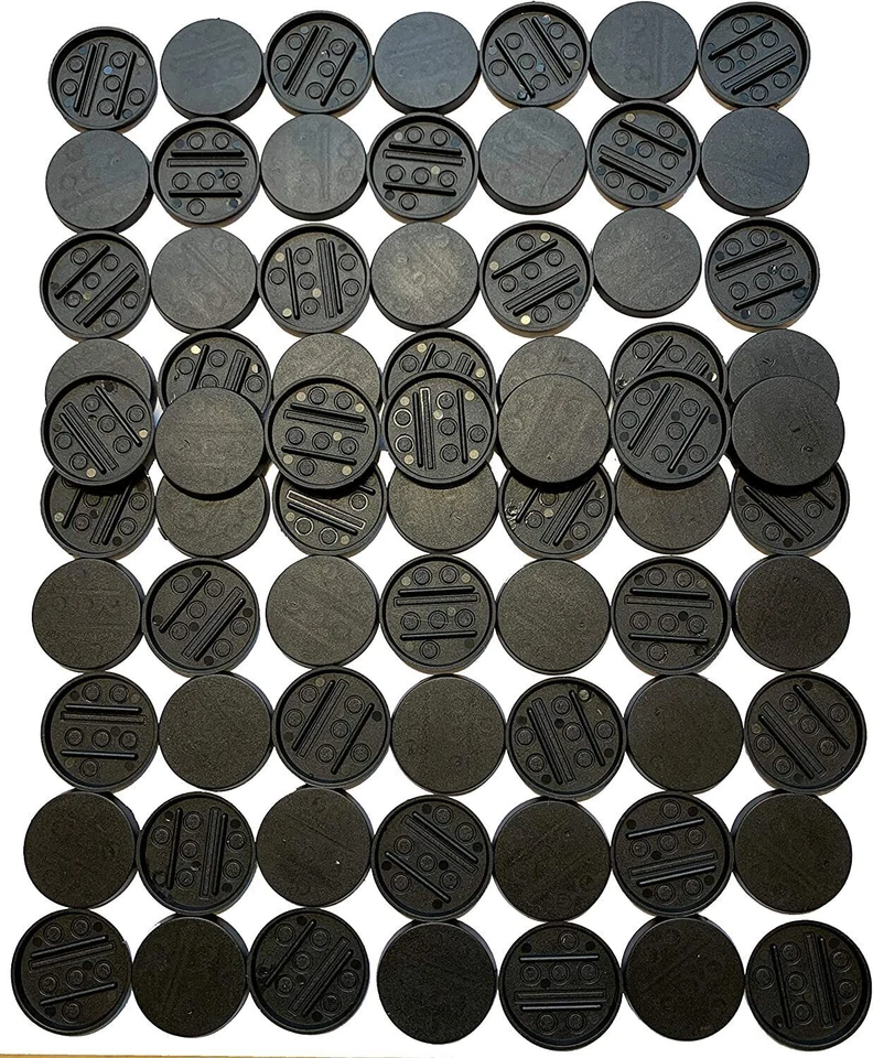 Bases planas multiusos de 30 mm para miniaturas (aproximadamente 1,2") - Plástico negro - (A Foto 1 de 1