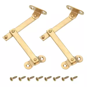 2 Pcs Brass Lid Folding Support Hinge, Lid Stay Hinges Lid Support Hinge, Gold - Picture 1 of 6