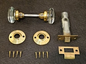 RESTORED! Antique 1920 Round Glass Door Knob Passage Set - Many Available! - Picture 1 of 13