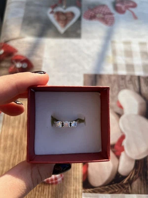 anello trilogy in argento 925 con zirconi Mabina zircone per fidanzamento,da tri - Immagine 1 di 4