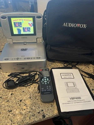 Portable DVD Player Audiovox VBP4000 W 5.6" LCD Monitor Case Remote Retro Gaming - Image 1 of 4