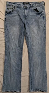 Howitzer Freedom Tactical Jeans Mens 38x34 Blue Bootcut Distressed Denim Pants - Picture 1 of 19