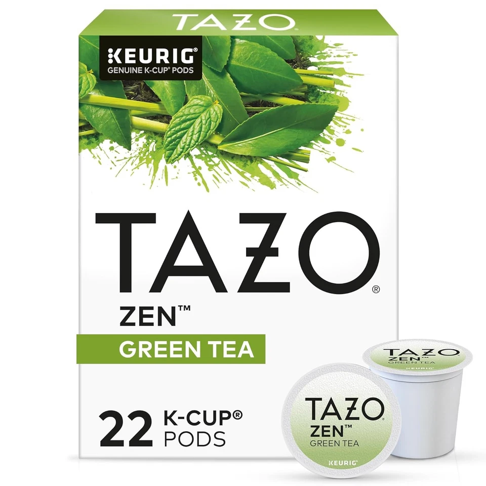 TAZO Organic Zen Green Tea K-Cups Caffeine 22 Count (Pack of 1)