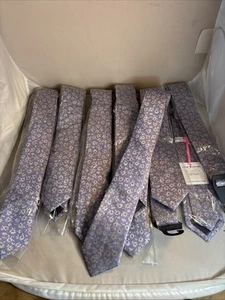 Lot Of 7 Ties New Isaac Mizrahi New York Purple Lilac Men’s Tie SPT948 Wedding - Picture 1 of 8