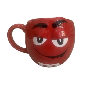 M&M’s World Red 3D Sculpted Face Barrel Mug Cup Coffee Tea Hot Chocolate - NEW - Picture 1 of 5