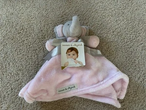 NEW Blankets &Beyond Plush ELEPHANT Lovey Security Baby Blanket Soft Pink Gray - Picture 1 of 8