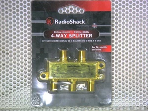 RadioShack 5Mhz - 3.0GHz 4-Way Splitter 1500379 Gold Plated - Picture 1 of 2