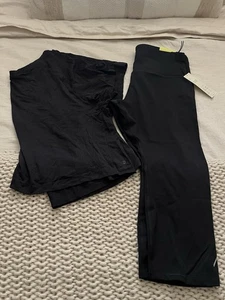 Leggings Capri nuovi con etichette All in Motion eleganti run vita alta XL nero Activewear XXL top - Foto 1 di 13