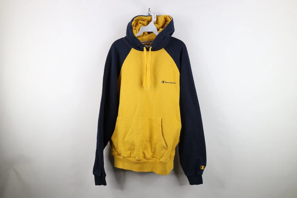 Sudadera con Capucha De Colección Años 90 Y2K Champion Para Hombres XL V Refuerzo Deletrear Bloque de Color Foto 1 de 4