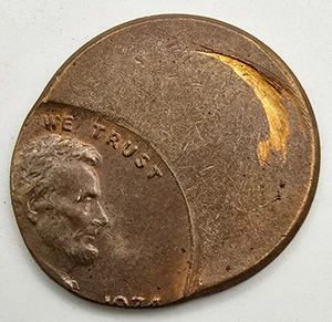 1974 Lincoln Memorial Cent 80% de réduction centre demi-date comme neuf erreur type pièce 1c O/C - Photo 1/4