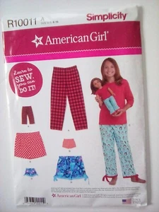 Simplicity Muster R10011A American Girl 8-16 Puppe 18" Mädchen Lounge Hose Shorts - Bild 1 von 2
