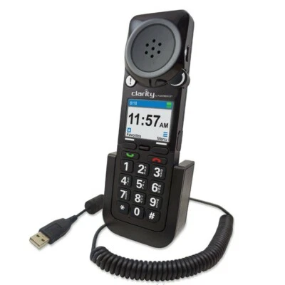 Plantronics Clarity P340-M Corded Wideband DSP USB Handset New In Box 57330.001 - Image 1 of 3