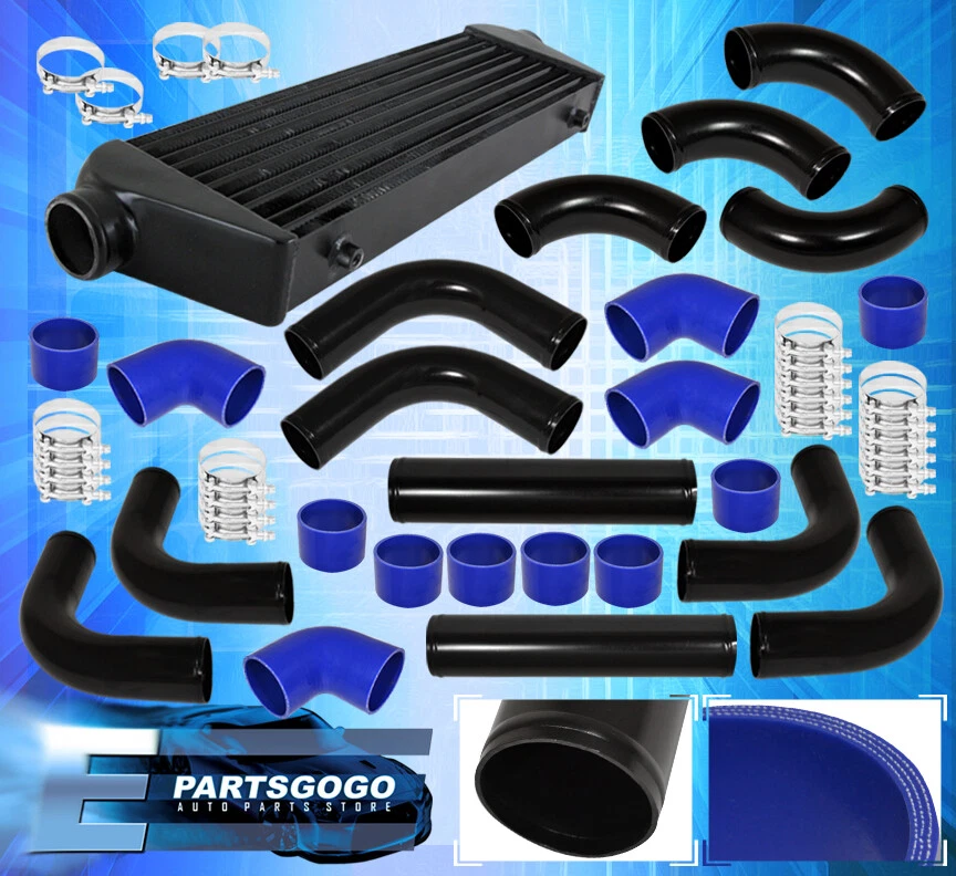 Turbo Front Mount Intercooler + Beaded Flared Piping Kit + Couplers + T-Bolt Kit Foto 1 de 1