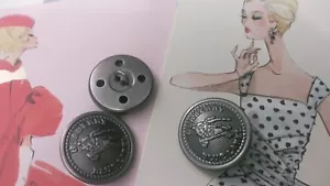 Burberry of London Button Single ( ONE) gray metal 22 mm Made in U.K. - Picture 1 of 2