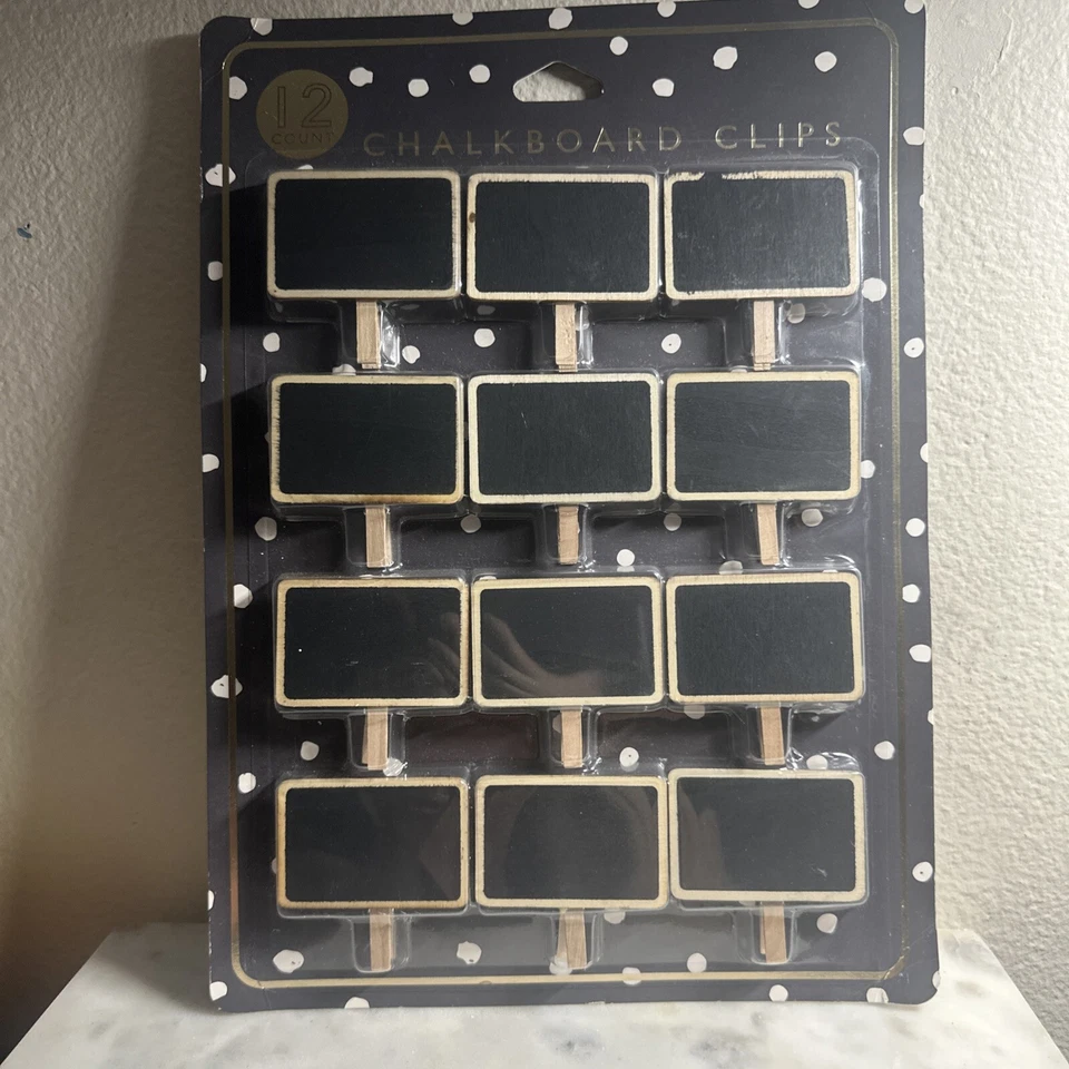 Wooden Chalkboard Clothespin Clips Black  - Image 1 of 4