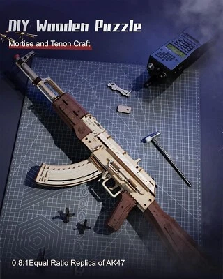 Rokr 3d Rompecabezas de Madera Sub-Banda Pistola para Adolescentes Adultos Hágalo Usted Mismo Juguetes de Construcción Foto 1 de 4