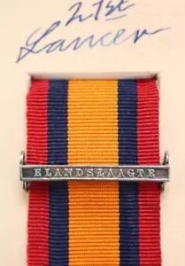 QSA QUEENS SUDAFRICA MEDALLA CINTA BARRA BROCHE ELANDSLAAGTE CAMPAÑA DE GUERRA BÓER - Imagen 1 de 1