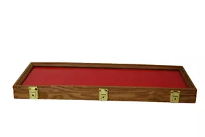Oak Wood Display Case 9 x 25 x 2 for Arrowheads Knifes Collectibles & More - Picture 1 of 5