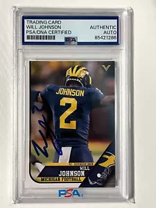 Will Johnson In Person IP Signed 2023 Valiant Michigan Card PSA/DNA Certified - Picture 1 of 2